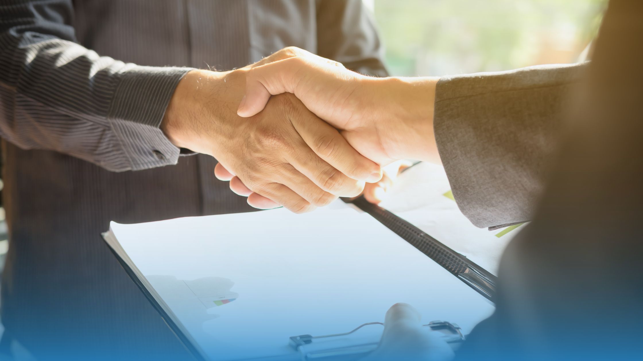 Sales team closing a deal