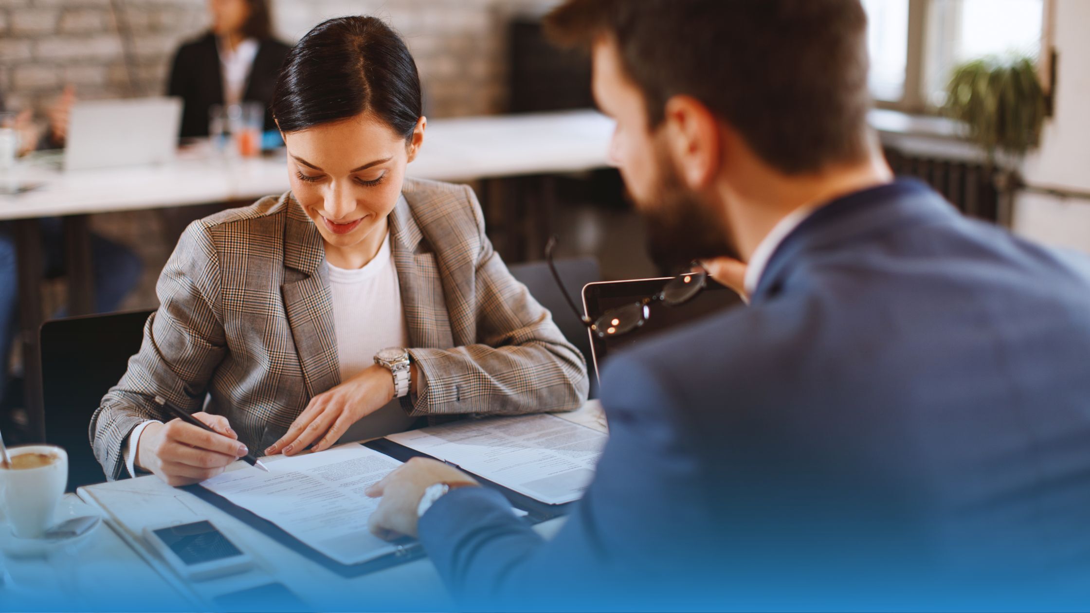 Legal team analzing contract risk