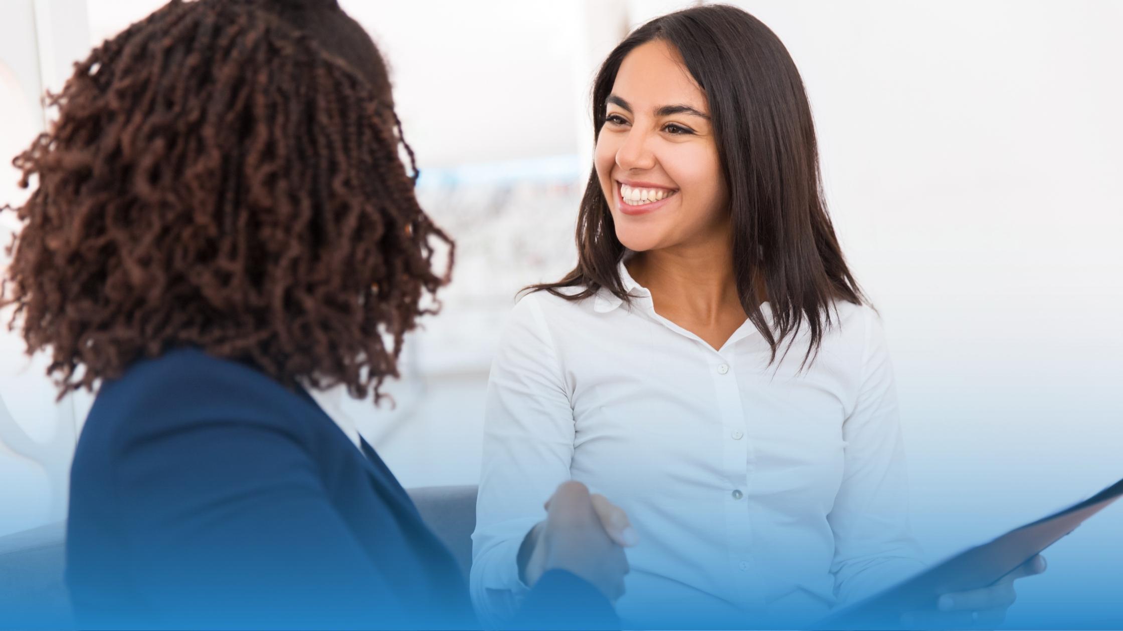 Illustration of buyer-vendor handshake representing trust in certified contract terms